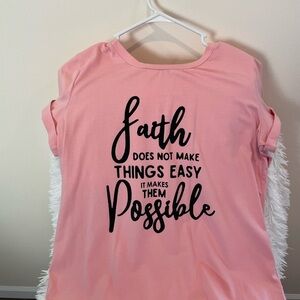 Pink Graphic T-Shirt with Inspirational Quote